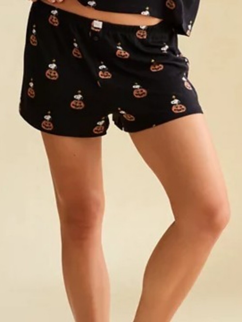 new ae snoopy halloween black pj shorts indie urban goth pajama lounge bottoms - Picture 2 of 8